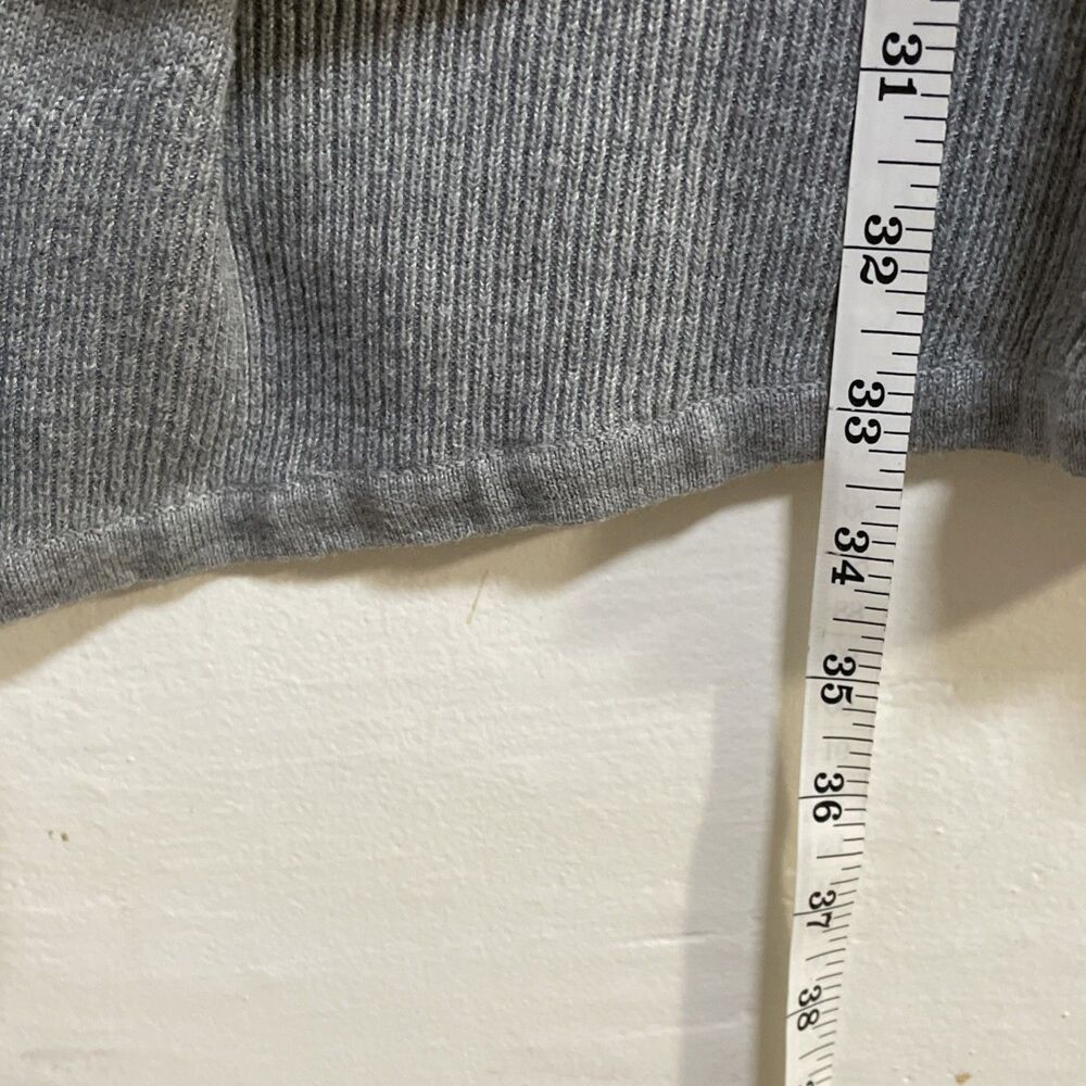 Chicos Women's Gray Cotton Blend Open Front Cardigan Hoodie Sweater Pockets Sz 3 - Picture 6 of 7
